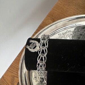 Vintage Sterling Charm Bracelet  & Good Luck Charm